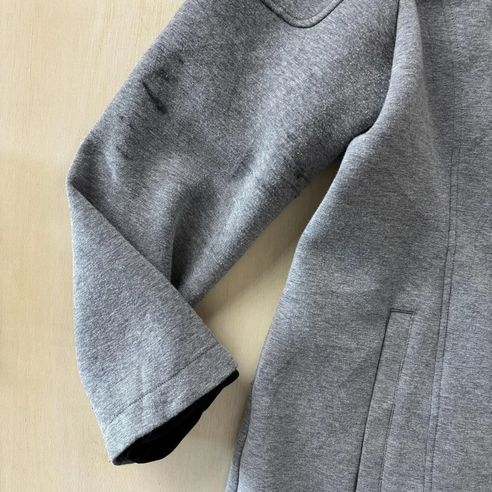 Calvin Klein Jacket Womens 1X Gray Hooded Softshell Full Zip Pockets‎ Stretch